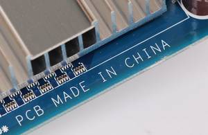 Made in China text on computer parts