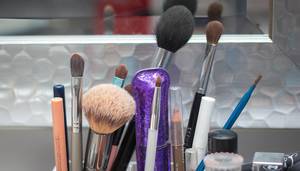 Make-Up Brush with Mascara close-up