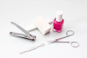 Manicure Prodcuts on a White Background