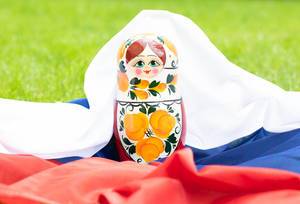 Matryoshka with Russian flag