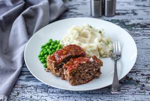 Meat Loaf with Potato and Peas