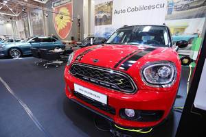 Mini Countryman charging at chargng station, Bucharest Auto Show SAB 2019