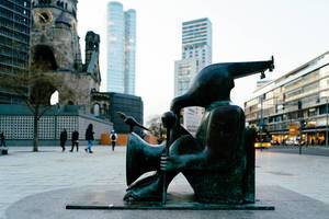 Modern artistic sculpture in downtown Berlin