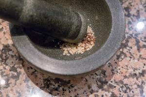 Mortar and pestle made of stone