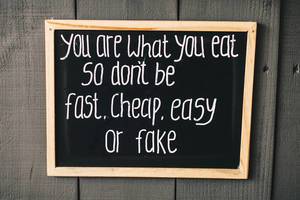 Motivational sign for healthy eating