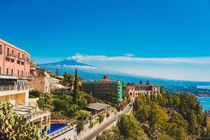 Mount Etna From Beautiful City Taormina (Flip 2019)