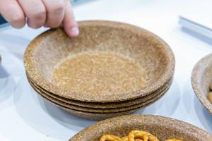 Nachhaltige Einwegprodukte - Teller aus Weizenkleie