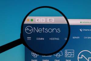 Netsons logo under magnifying glass