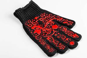 New black with red pattern gloves (Flip 2019)