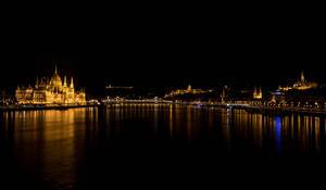 Night view of Budapest landmarks
