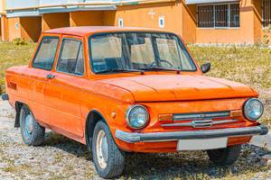 Old cars ZAZ-968M orange color