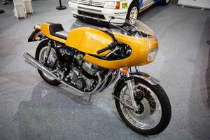 Oldtimer Motorad Eckert Honda CB750 K1 auf der Ausstellung "Die Wilden 70er" bei der IAA 2017