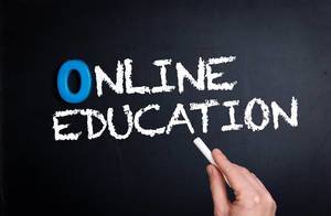 Online education text on blackboard