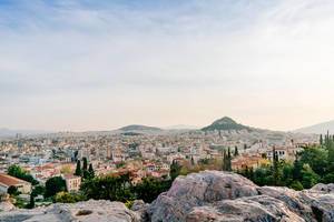 Panorama of Athens from the top of Acropolis