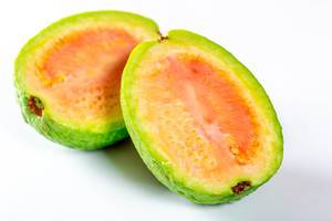 Papaya fruit cut into halves