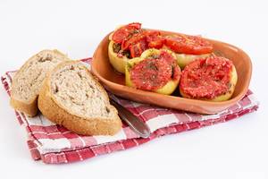 Paprika stuffed with Minced Meat with bread