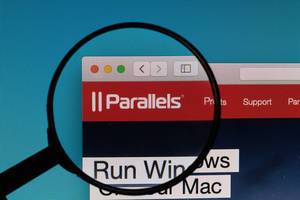 Parallels logo under magnifying glass
