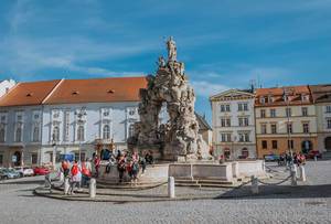 Parnas Fountain on Zerny trh square in the old town of Brno, Czech Republic