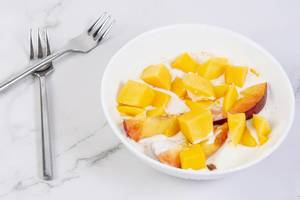 Peaches and Mango in the Greek Yogurt