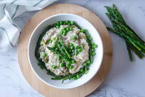 Peas and Asparagus Risotto Top View