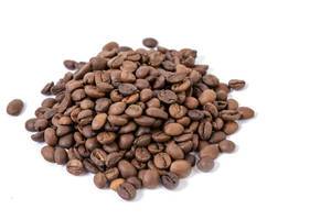 Pile of Raw Coffee above white background (Flip 2019)