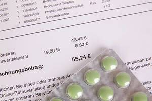 Pills on medicine invoice