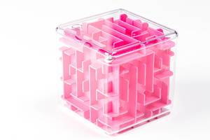 Pink maze cube on white background (Flip 2020)