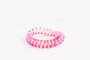 Pink silicone hair rubber band