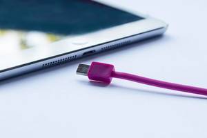 Pink USB cable for smartphone