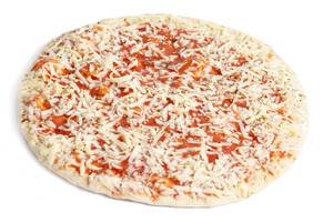 Pizza Margherita, isoliert vor weißem Hintergrund