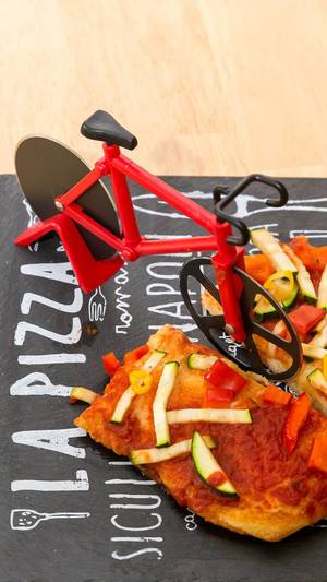 Pizzamesser in Form eines Rennrads