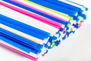 Plastic tubes of different colors