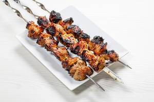 Pork kebab from the grill cooked on skewers (Flip 2019)