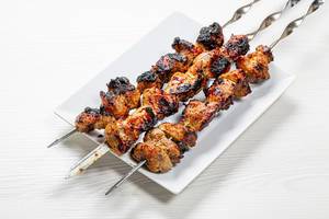 Pork kebab from the grill cooked on skewers
