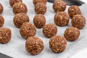 Prepared for baking heatly Oatmeal energetic cookie balls