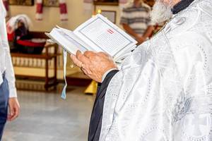 Priest holding a Bible in hands (Flip 2019)