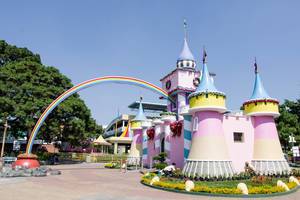 Princess castle with rainbow guiding to gold