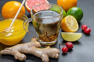 Products, fruit and green tea to strengthen the immune system (Flip 2019)