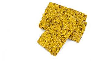 Protein Curcuma Cereals Crackers above white background