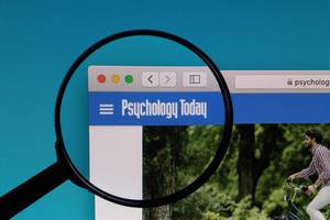 Psychology Today logo under magnifying glass