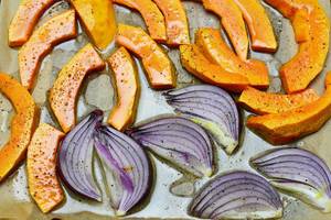 Pumpkin and red onion