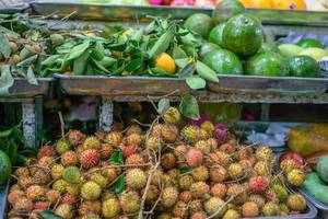 Rambutan and other Fruits at Ben Thanh Market in Saigon