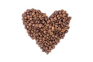 Raw Coffee Heart shape above white background (Flip 2019)