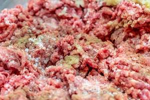 Raw fresh minced meat with spices
