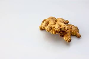 Raw Ginger Root  on a White Background