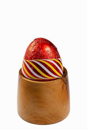 Red Easter Egg in the wooden holder (Flip 2019)