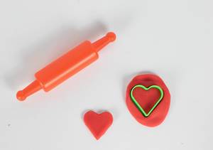 Red valentine heart made with plasticine