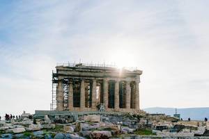 Restaurationsarbeiten an dem alten Akropolis-Tempel