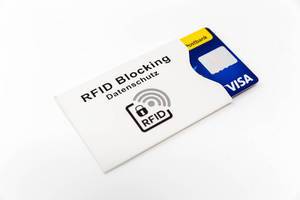 RFID Blocking Datenschutz Kartenhülle für eine VISA Kreditkarte der Postbank