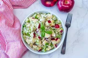 Rice Salad with Apples in a bowl